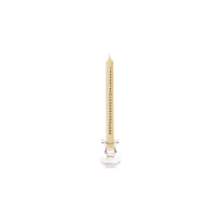 Premier Decorations 25cm Ivory Advent Candle With Glass Holder