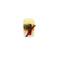 Premier Decorations Set of 3 Wax Candles With Tartan Ribbon