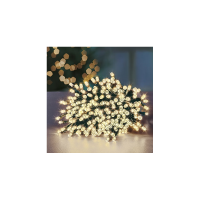 Premier Decorations 200 Multi-Action LED Supabrights - Warm White with Green Cable