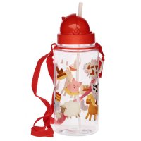 Puckator 450ml Children's Reusable Water Bottle with Flip Straw - Bramley Bunch Farm