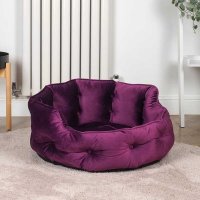 Smart Zoon  Button-Tufted Round Bed - Mulberry - Small
