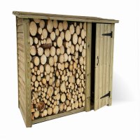 Churnet Valley Heavy Duty Log Store With Tool Shed - 6' x 6'