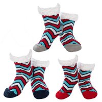 Nuzzles Boys Chevron Sherpa Socks - Assorted