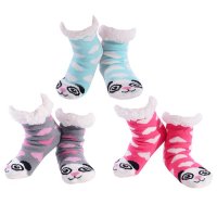Nuzzles Girls Pretty Panda Sherpa Socks - Assorted