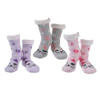 Nuzzles Girls Kitty Sherpa Socks - Assorted