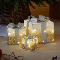 Three Kings Sparkly Faux Gift Boxes (Set of 3) - Gold