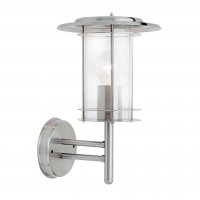 Endon York 1 Light Wall IP44 60W Polished Stainless Steel