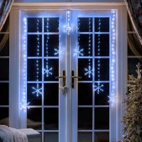 Three Kings Snowflake Curtain Lights - Cool White