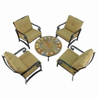 GRANADA 91cm COFFEE Table with 4 WINDSOR DELUXE LOUNGE Chair Set