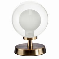 Dar Esben Touch Table Lamp in Antique Brass with Clear and Opal Glass