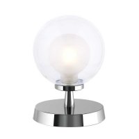 Dar Esben Touch Table Lamp in Polished Chrome with Clear and Opal Glass