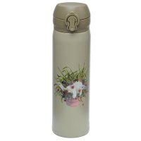 Puckator Kim Haskins Floral Cat in Plant Pot Green Reusable Push Top  Hot & Cold Thermal Insulated Drinks Bottle