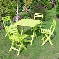 Brescia Folding Table With 4 Brescia Chairs Set Lime