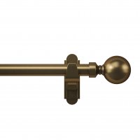Rothley 25mm x 1829mm Curtain Pole with Solid Orb Finials & Brackets - Antique Brass