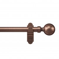 Rothley 25mm x 1829mm Curtain Pole with Solid Orb Finials & Brackets - Antique Copper