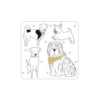 The English Tableware Company - Playful Pets Set of 4 Coasters - Dogs