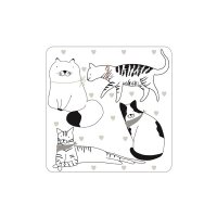 The English Tableware Company - Playful Pets Set of 4 Coaster - Cats