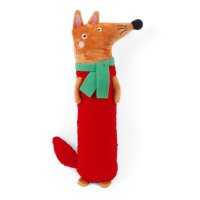 Zoon Plush Dog Toy - Red Fox Sausage Squeaker Large