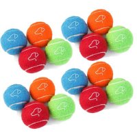Zoon Throw & Fetch Dog Toys - Squeaky Pooch 6.5cm Tennis Balls (Pack of 12)