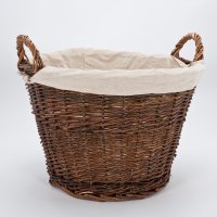 Inglenook Wicker Log Basket with Removable Linen Lining