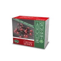 Konstsmide 20 Red Cherry LED Lights with Black Wire