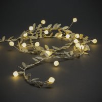 Gold Leaves Pearls 20 Warm White LED Lights