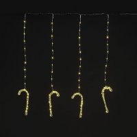 Snowtime Copper Wire Candy Cane Curtain Lights