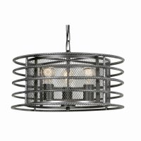 Oaks Lighting Horten 3 Light Pendant Black Silver Metallic