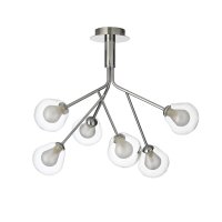 Oaks Lighting Harren 6 Arm Semi-Flush Ceiling Light Chrome