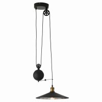 Oaks Lighting Bulan Rise & Fall Single Pendant Black