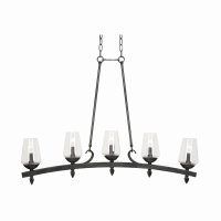 Oaks Lighting Corfe 5 Light Chandelier Black Silver Metallic