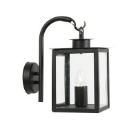 Oaks Lighting Saxton Down Outdoor Wall Lantern Black