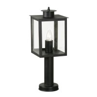 Oaks Lighting Saxton Outdoor Pedestal Light Black