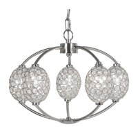 Oaks Lighting Floss 5 Light Crystal Chandelier Chrome