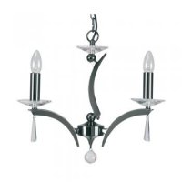 Oaks Lighting Wroxton 3 Light Chandelier Titanium