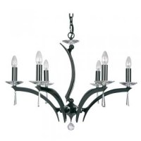 Oaks Lighting Wroxton 6 Light Chandelier Titanium