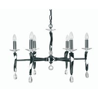 Oaks Lighting Aire 6 Light Chandelier Titanium