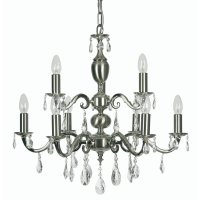 Oaks Lighting Risborough 9 Light Chandelier Satin Nickel