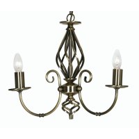 Oaks Lighting Tuscany 3 Light Chandelier Antique Brass