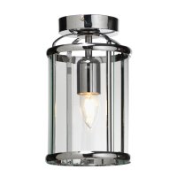 Oaks Lighting Fern Flush Ceiling Lantern Chrome