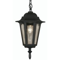 Oaks Lighting Haxby Outdoor Porch Lantern with Chain Black