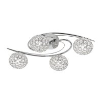 Oaks Lighting Eva 4 Light Flush Ceiling Light Chrome