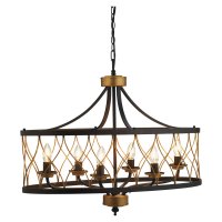 Oaks Lighting Elvar 6 Light Pendant Black