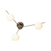 Oaks Lighting Ruse 3 Lamp Flush Ceiling Light Antique Brass