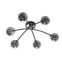 Oaks Lighting Marne 6 Lamp Semi Flush Ceiling Light Black