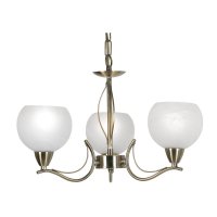 Oaks Lighting Luanda 3 Light Chandelier Antique Brass