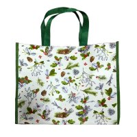 Puckator Christmas Winter Botanicals RPET Reusable Shopping Bag
