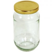 Round Preserving Jar with Gold Screw Top Lid - 454g / 16oz
