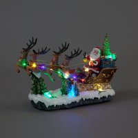 Snowtime Musical LED Santa & Sleigh with Turning Tree