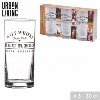 Urban Living Glass Whisky Design - Pack of 3